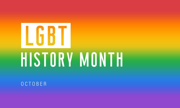 LGBT history month - october rainbow flag