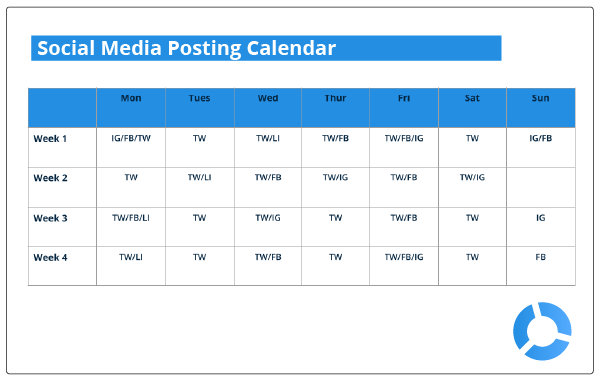 template for social media posting calendar real estate